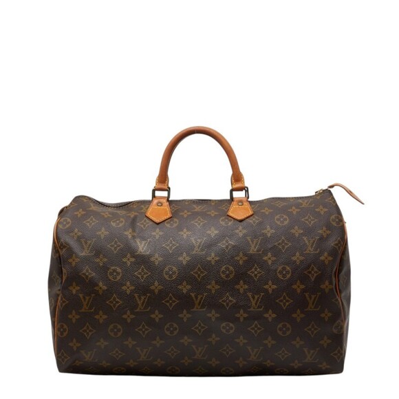 Louis Vuitton Handbags - LOUIS VUITTON Authentic Brown Monogram Leather Speedy 40 Boston Bag